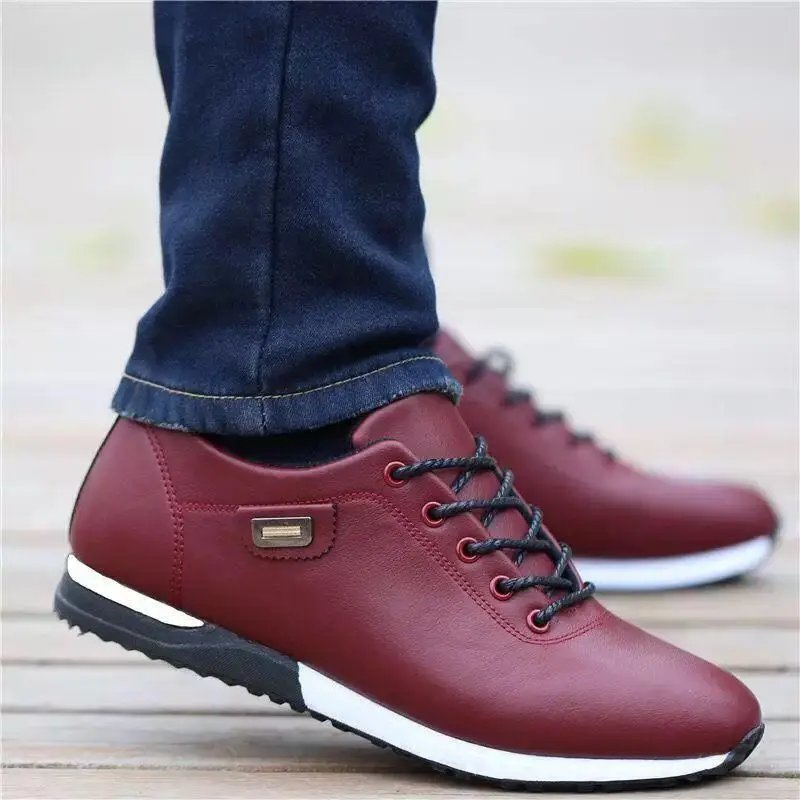 Men's Casual Shoes Fashion Leather Business Outdoor Sports Shoes Soft Bottom Sneakers Male Walking Flat Footwear Zapatos Hombres
