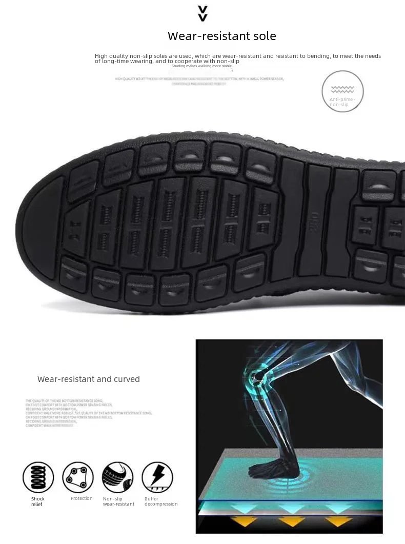 Autumn Men's Leather Casual Shoes Breathable Soft Sole Work Shoes Suitable For Middle-aged Elderly Men