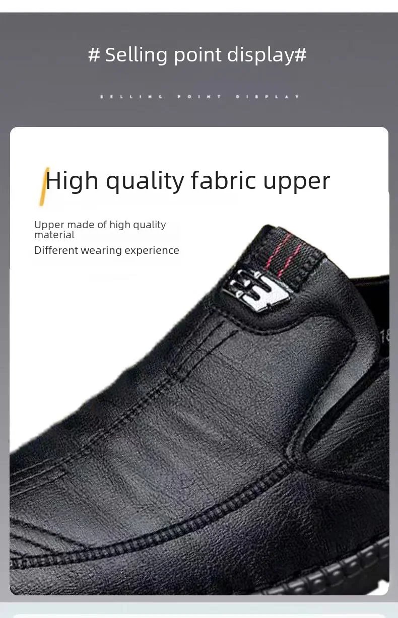 Autumn Men's Leather Casual Shoes Breathable Soft Sole Work Shoes Suitable For Middle-aged Elderly Men