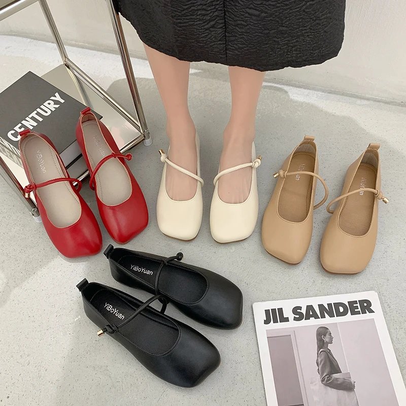 Women Casual Flats Boat Shoes Loafers Ballerina Round Toe Ballet Flat Shoes 2022 Autumn Women's Flats Comfortable Soft Shallow