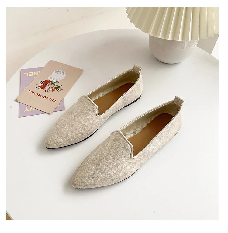 2024 Fashion Slip on Loafers Breathable Stretch Ballet Shallow Flats Women Soft Bottom Pointed Toe Boat Shoes plus size 43