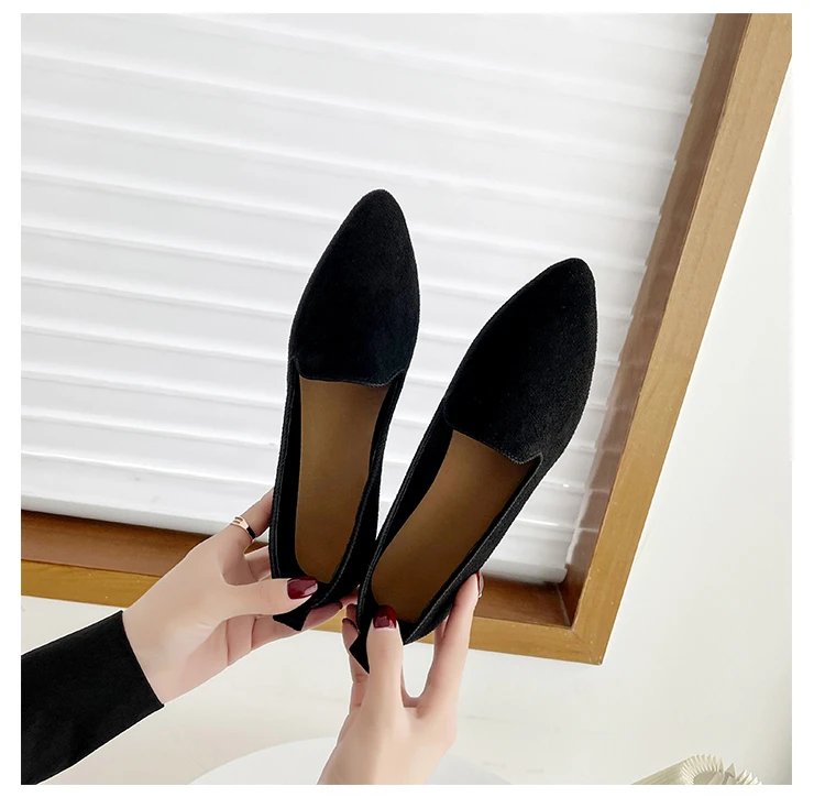 2024 Fashion Slip on Loafers Breathable Stretch Ballet Shallow Flats Women Soft Bottom Pointed Toe Boat Shoes plus size 43