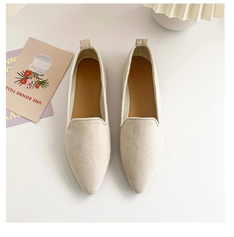 2024 Fashion Slip on Loafers Breathable Stretch Ballet Shallow Flats Women Soft Bottom Pointed Toe Boat Shoes plus size 43