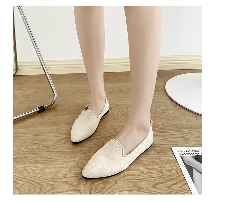 2024 Fashion Slip on Loafers Breathable Stretch Ballet Shallow Flats Women Soft Bottom Pointed Toe Boat Shoes plus size 43