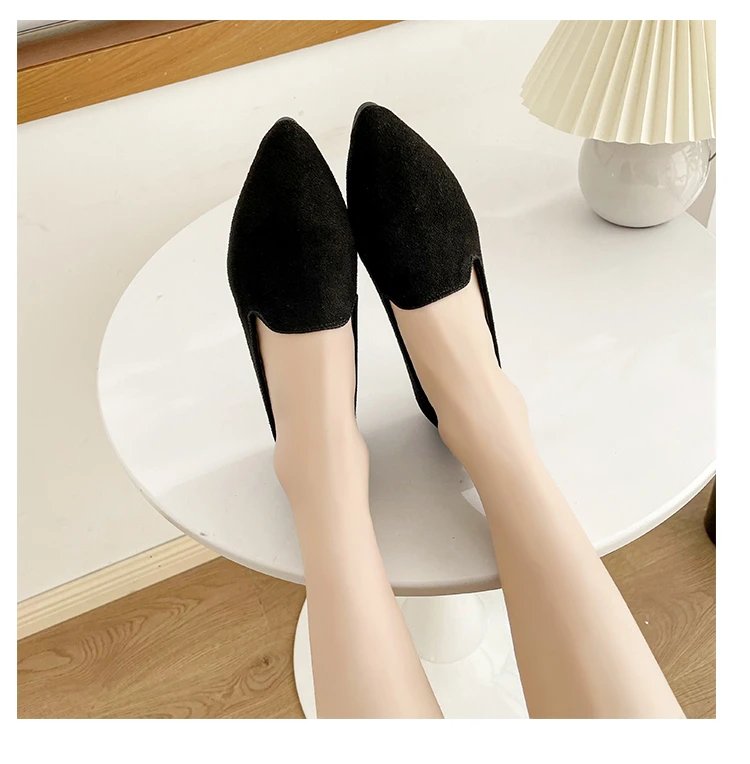 2024 Fashion Slip on Loafers Breathable Stretch Ballet Shallow Flats Women Soft Bottom Pointed Toe Boat Shoes plus size 43