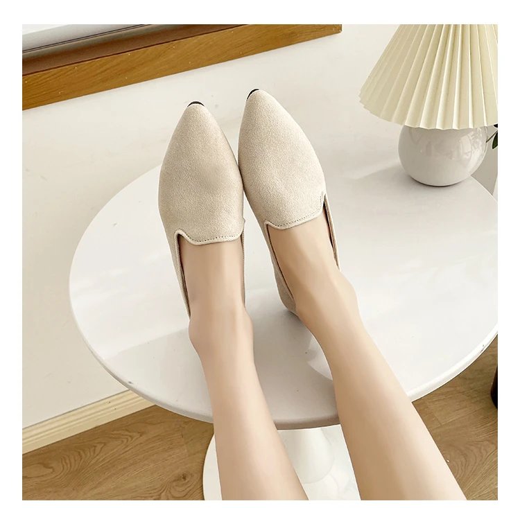 2024 Fashion Slip on Loafers Breathable Stretch Ballet Shallow Flats Women Soft Bottom Pointed Toe Boat Shoes plus size 43