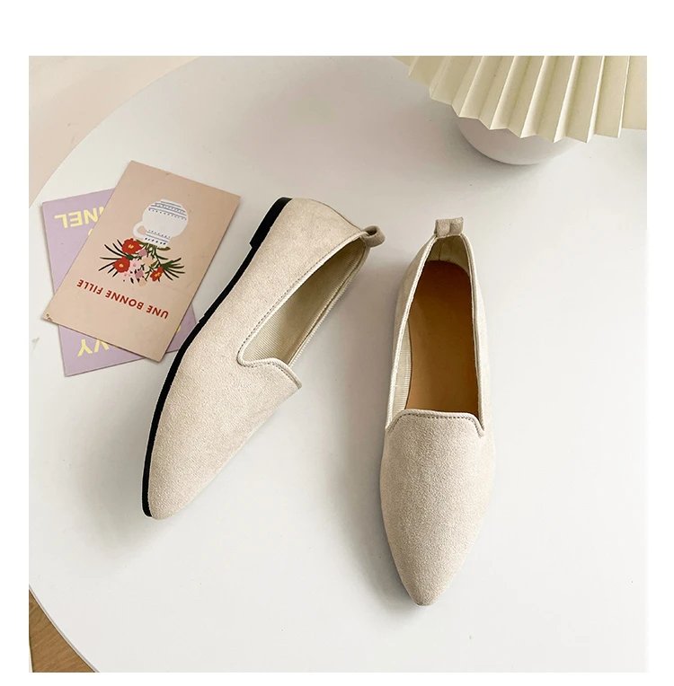 2024 Fashion Slip on Loafers Breathable Stretch Ballet Shallow Flats Women Soft Bottom Pointed Toe Boat Shoes plus size 43