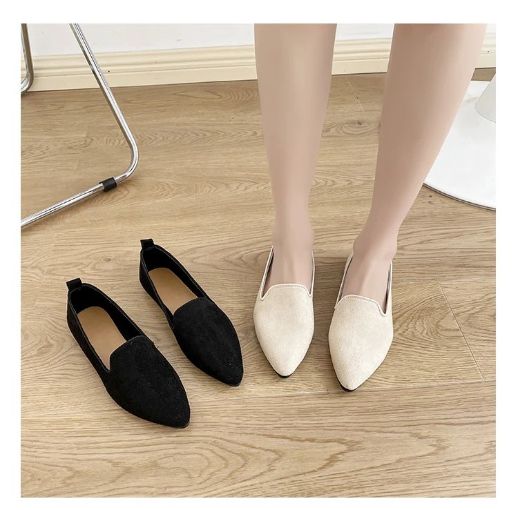 2024 Fashion Slip on Loafers Breathable Stretch Ballet Shallow Flats Women Soft Bottom Pointed Toe Boat Shoes plus size 43