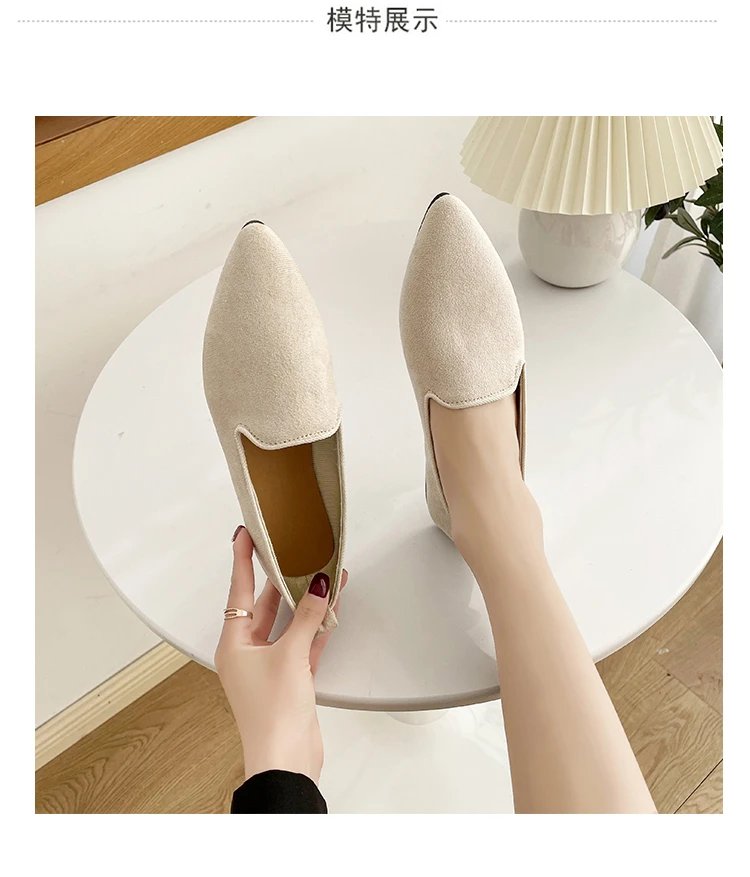 2024 Fashion Slip on Loafers Breathable Stretch Ballet Shallow Flats Women Soft Bottom Pointed Toe Boat Shoes plus size 43