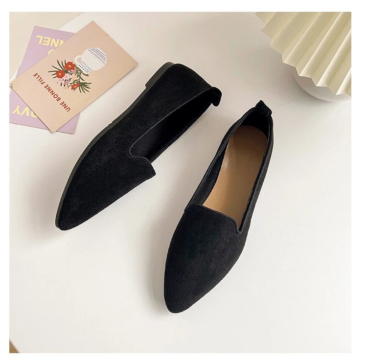 2024 Fashion Slip on Loafers Breathable Stretch Ballet Shallow Flats Women Soft Bottom Pointed Toe Boat Shoes plus size 43