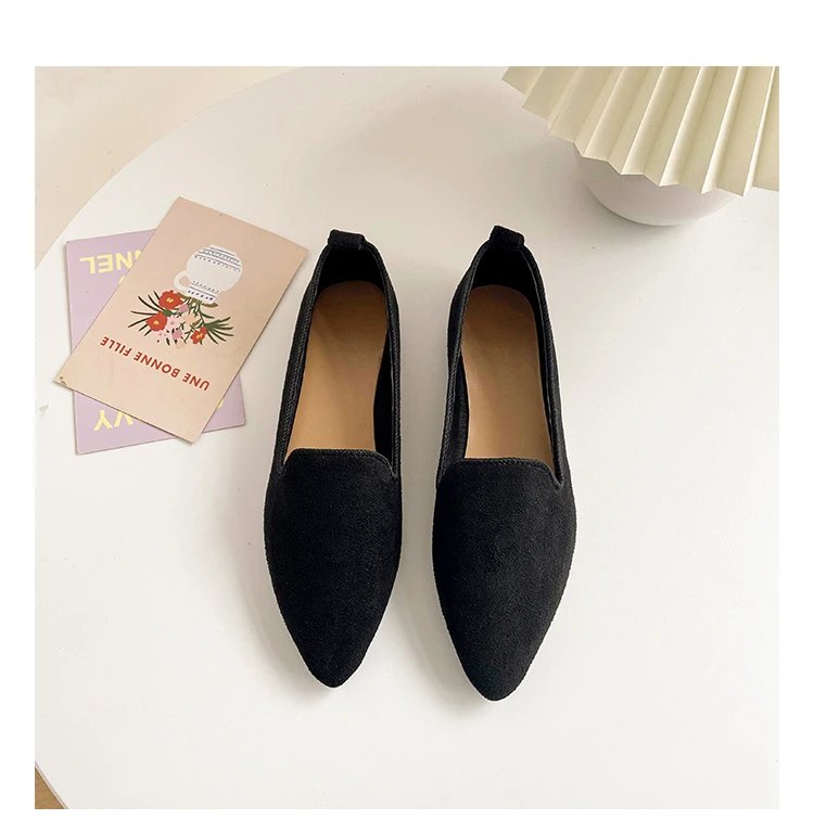 2024 Fashion Slip on Loafers Breathable Stretch Ballet Shallow Flats Women Soft Bottom Pointed Toe Boat Shoes plus size 43