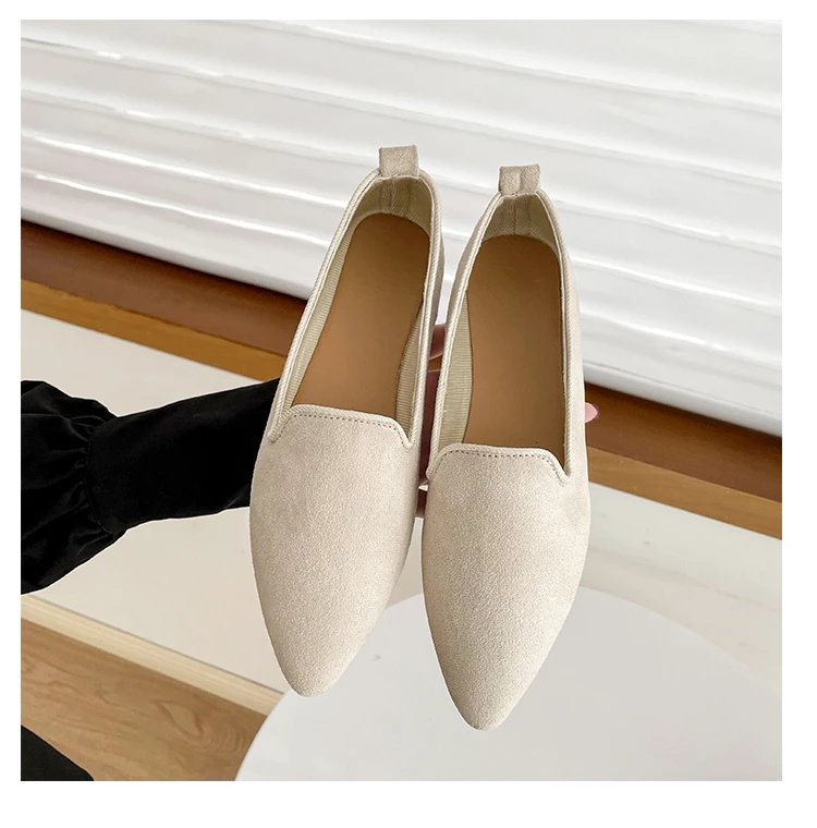 2024 Fashion Slip on Loafers Breathable Stretch Ballet Shallow Flats Women Soft Bottom Pointed Toe Boat Shoes plus size 43