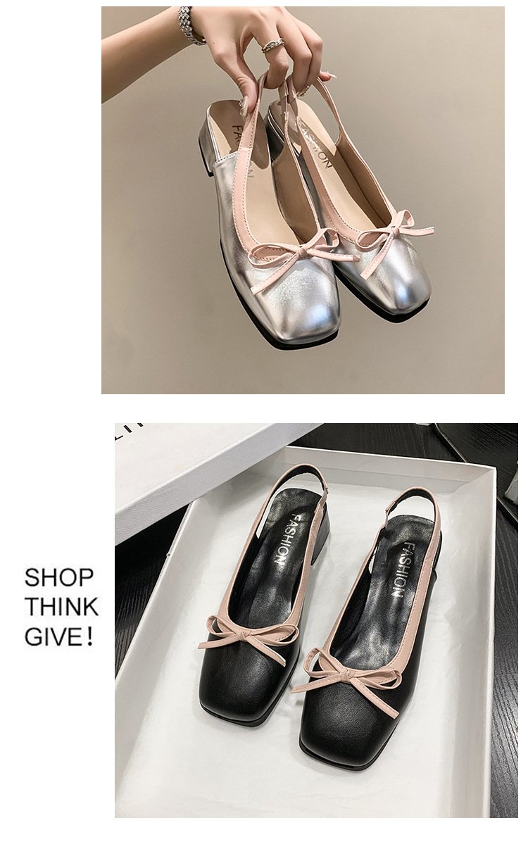 Women Low Heels Sliver Boat Shoes Square Toe Slip on Flat Shoes for Woman Ballet Flats Comfortable Bow Women's sandals Women Low Heels Sliver Boat Shoes Square Toe Slip on Flat Shoes for Woman Ballet Flats Comfortable Bow Women's sandals