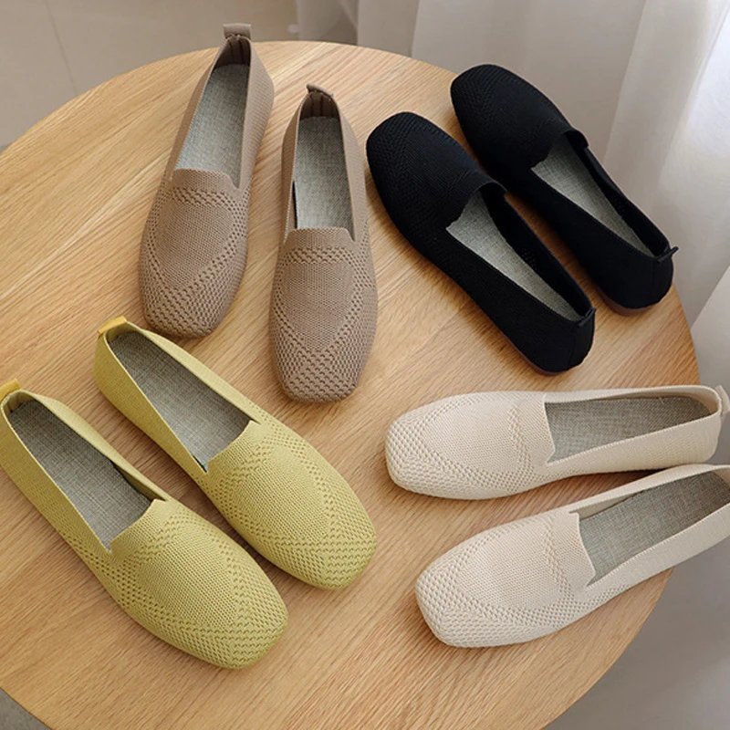 2023 Spring New Mesh Ballet Flats Women Square Toe Daily Loafers Breathable Flats Driving Shoes Sneakers Boat Shoes woman flats 2023 Spring New Mesh Ballet Flats Women Square Toe Daily Loafers Breathable Flats Driving Shoes Sneakers Boat Shoes woman flats