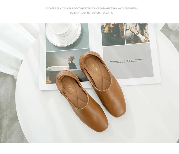 Ladies Flats new ballerinas soft leather moccasins slip on retro grandma shoes spring summer driving shoes woman mules slippers