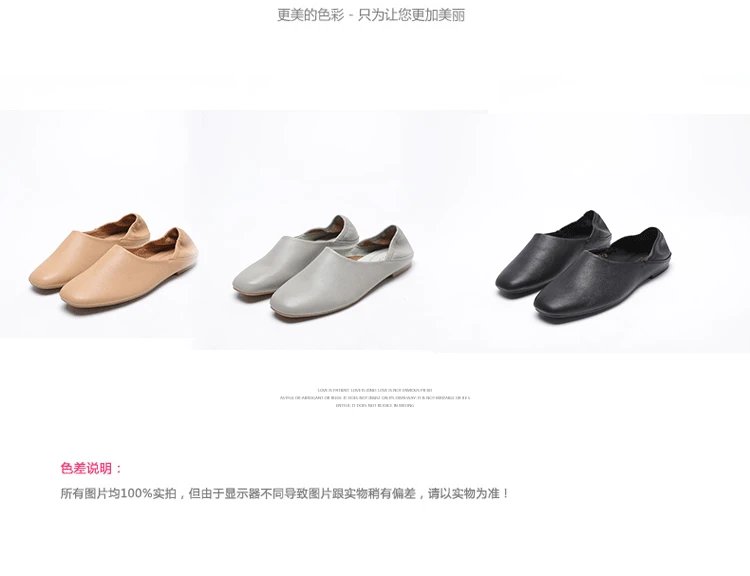 Ladies Flats new ballerinas soft leather moccasins slip on retro grandma shoes spring summer driving shoes woman mules slippers