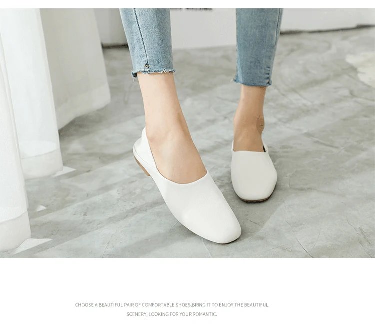 Ladies Flats new ballerinas soft leather moccasins slip on retro grandma shoes spring summer driving shoes woman mules slippers