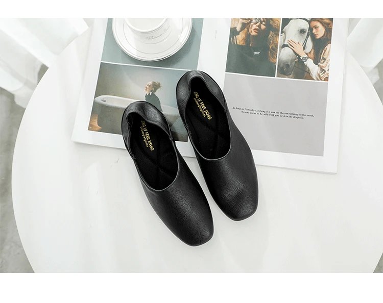 Ladies Flats new ballerinas soft leather moccasins slip on retro grandma shoes spring summer driving shoes woman mules slippers