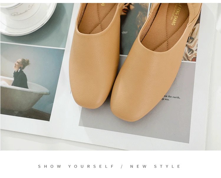 Ladies Flats new ballerinas soft leather moccasins slip on retro grandma shoes spring summer driving shoes woman mules slippers