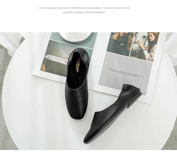 Ladies Flats new ballerinas soft leather moccasins slip on retro grandma shoes spring summer driving shoes woman mules slippers