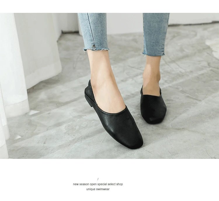 Ladies Flats new ballerinas soft leather moccasins slip on retro grandma shoes spring summer driving shoes woman mules slippers