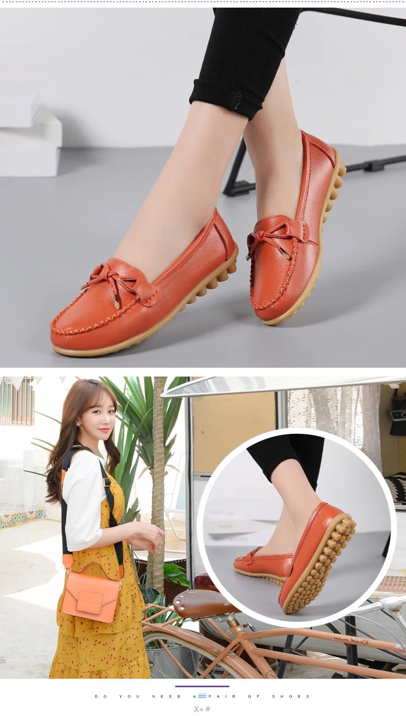 New Woman Flats Shoes Ballet Flat Sneakers Genuine Leather Spring Soft Moccasins Ladies Boat Ballerina Espadrilles Creepers