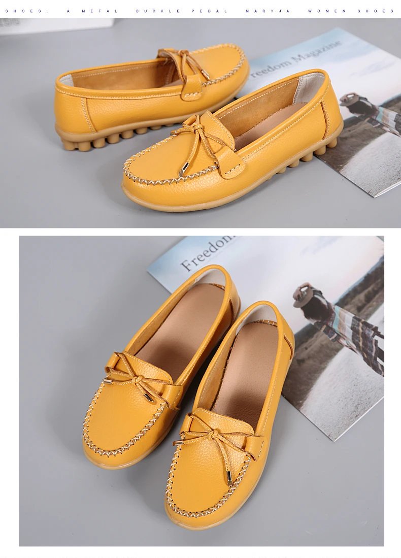 New Woman Flats Shoes Ballet Flat Sneakers Genuine Leather Spring Soft Moccasins Ladies Boat Ballerina Espadrilles Creepers