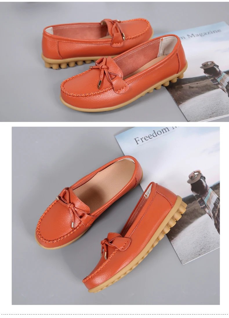 New Woman Flats Shoes Ballet Flat Sneakers Genuine Leather Spring Soft Moccasins Ladies Boat Ballerina Espadrilles Creepers