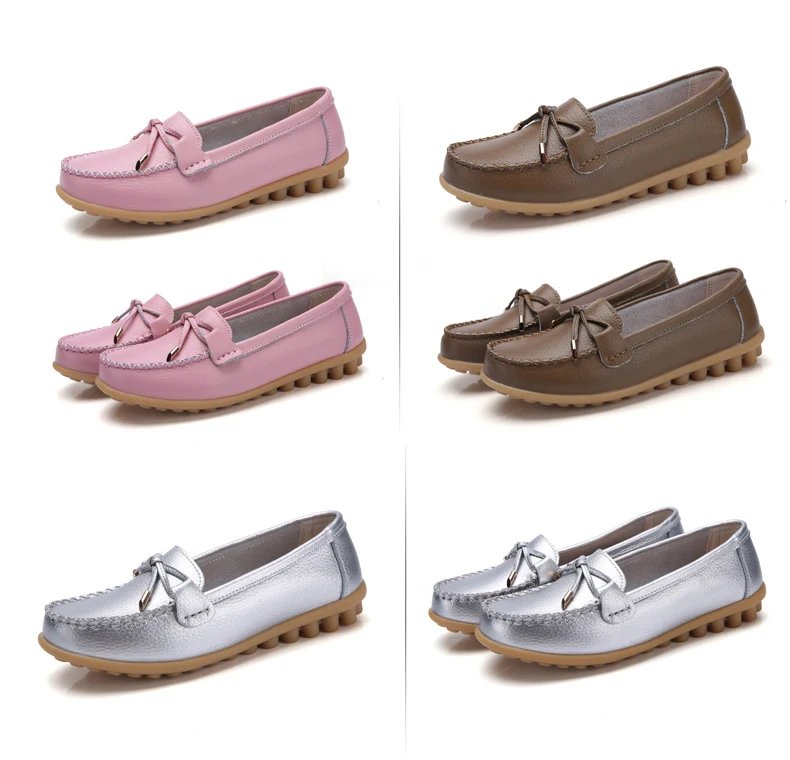 New Woman Flats Shoes Ballet Flat Sneakers Genuine Leather Spring Soft Moccasins Ladies Boat Ballerina Espadrilles Creepers
