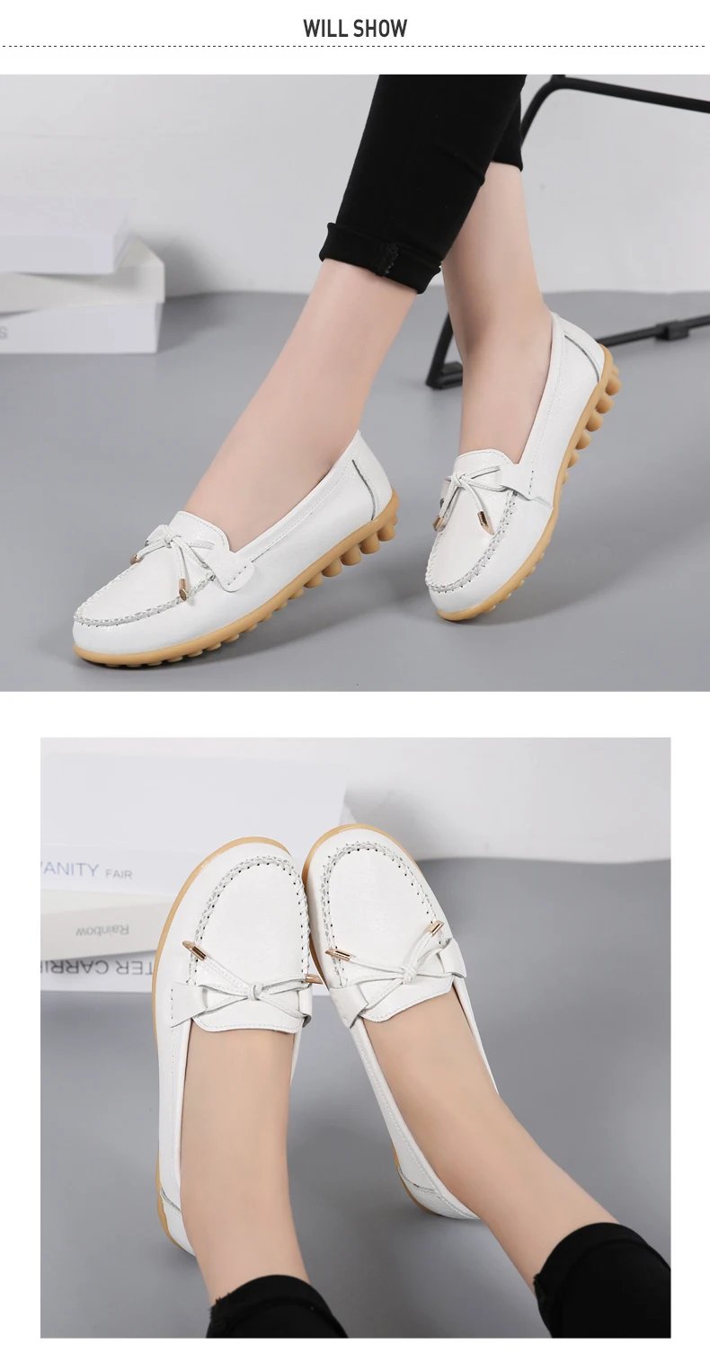 New Woman Flats Shoes Ballet Flat Sneakers Genuine Leather Spring Soft Moccasins Ladies Boat Ballerina Espadrilles Creepers