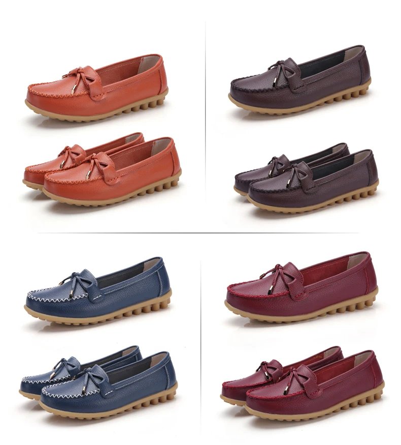 New Woman Flats Shoes Ballet Flat Sneakers Genuine Leather Spring Soft Moccasins Ladies Boat Ballerina Espadrilles Creepers