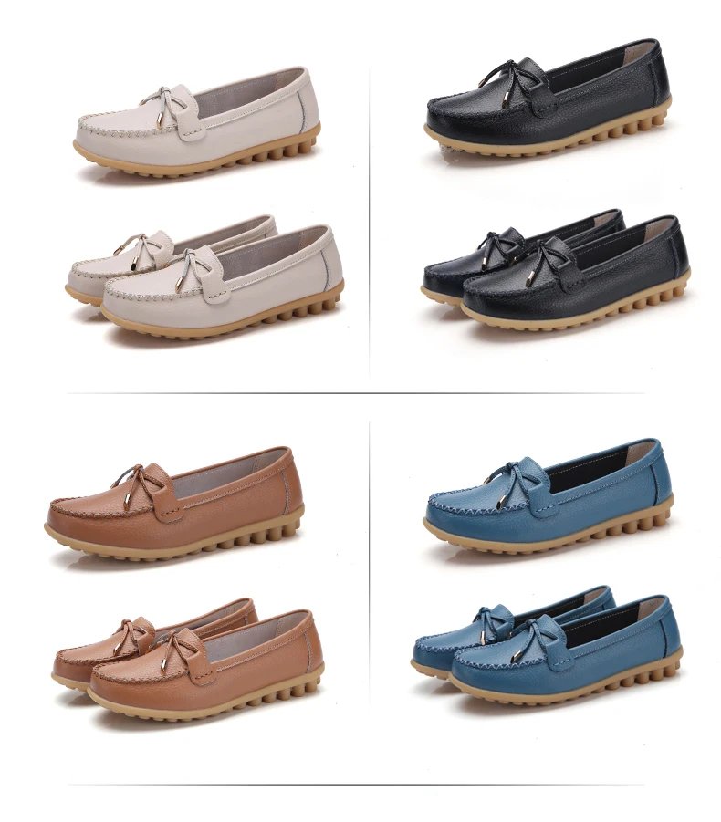 New Woman Flats Shoes Ballet Flat Sneakers Genuine Leather Spring Soft Moccasins Ladies Boat Ballerina Espadrilles Creepers