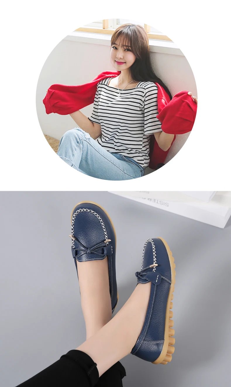 New Woman Flats Shoes Ballet Flat Sneakers Genuine Leather Spring Soft Moccasins Ladies Boat Ballerina Espadrilles Creepers