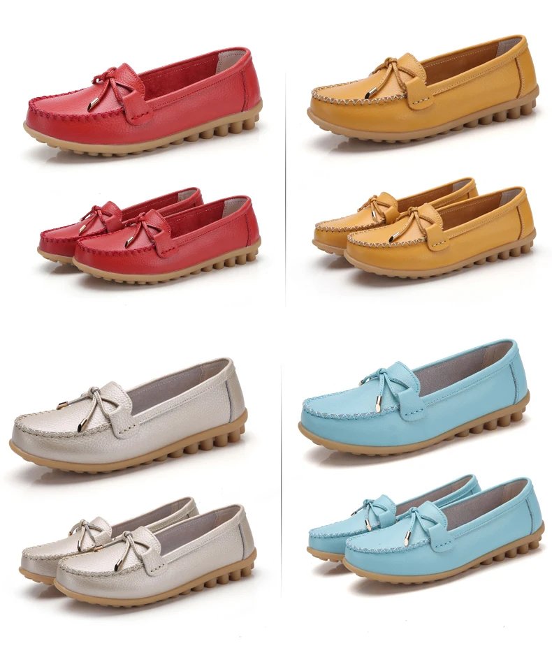 New Woman Flats Shoes Ballet Flat Sneakers Genuine Leather Spring Soft Moccasins Ladies Boat Ballerina Espadrilles Creepers