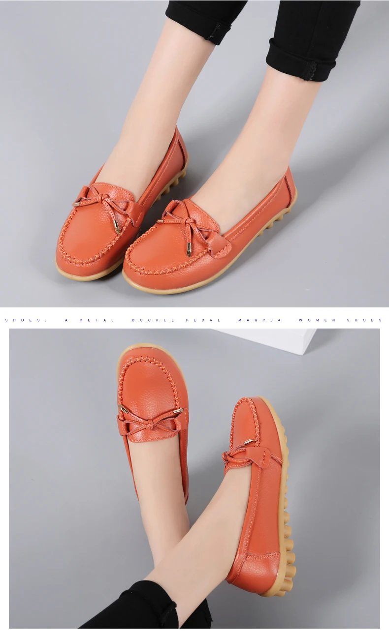 New Woman Flats Shoes Ballet Flat Sneakers Genuine Leather Spring Soft Moccasins Ladies Boat Ballerina Espadrilles Creepers