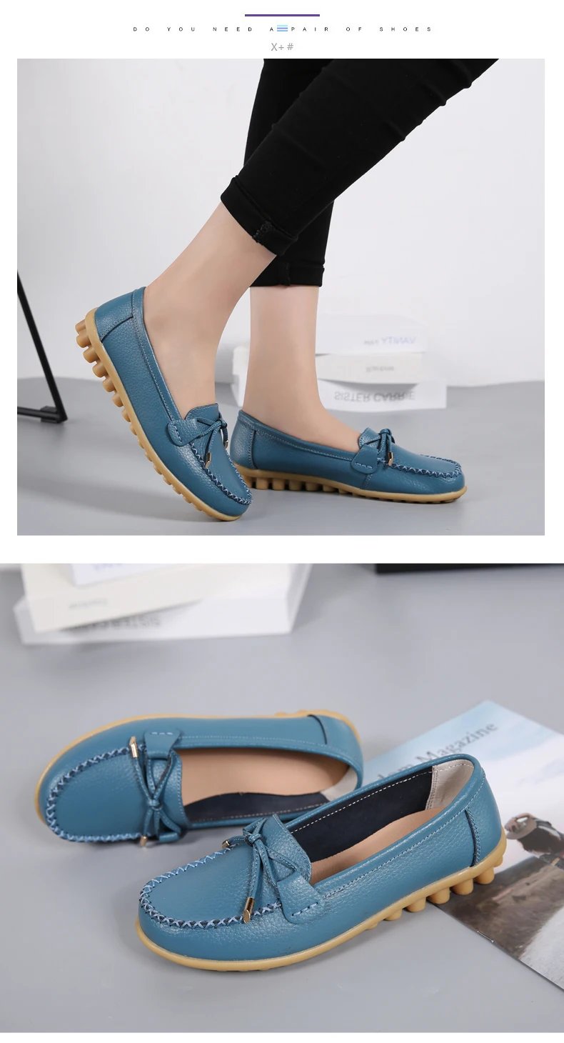 New Woman Flats Shoes Ballet Flat Sneakers Genuine Leather Spring Soft Moccasins Ladies Boat Ballerina Espadrilles Creepers