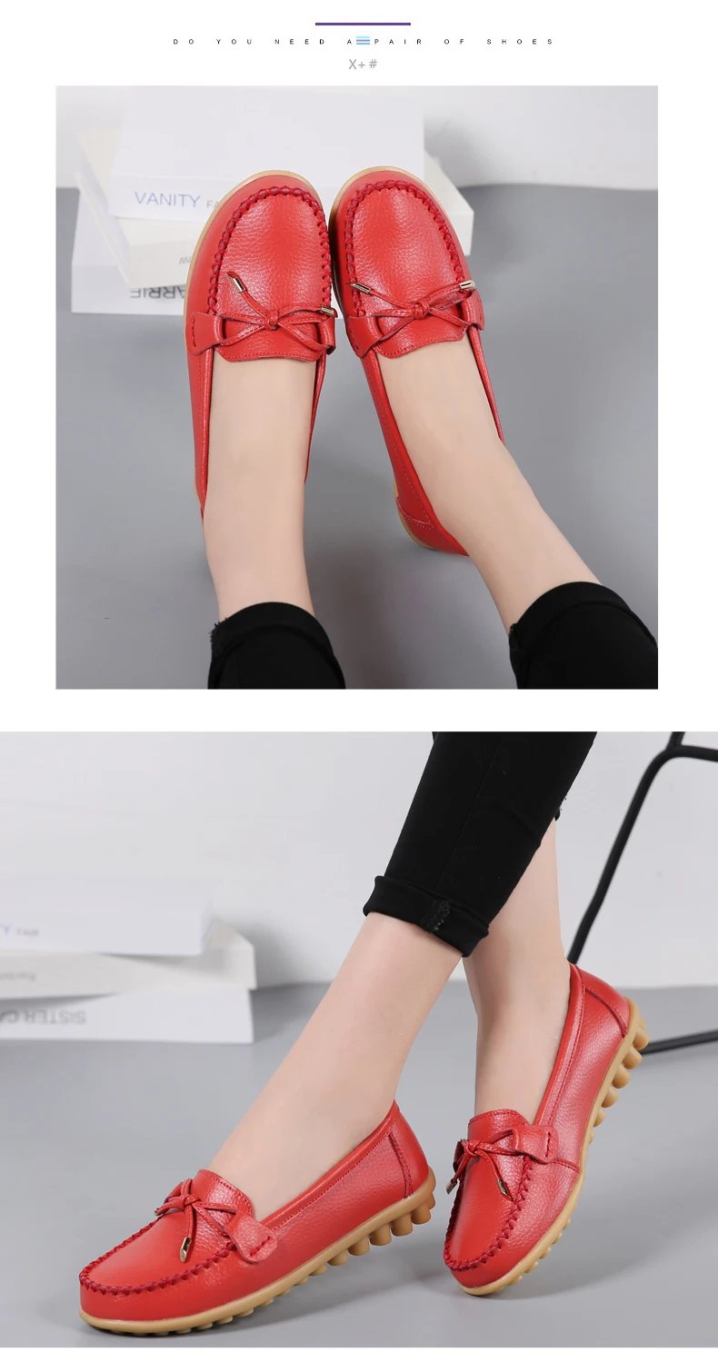 New Woman Flats Shoes Ballet Flat Sneakers Genuine Leather Spring Soft Moccasins Ladies Boat Ballerina Espadrilles Creepers