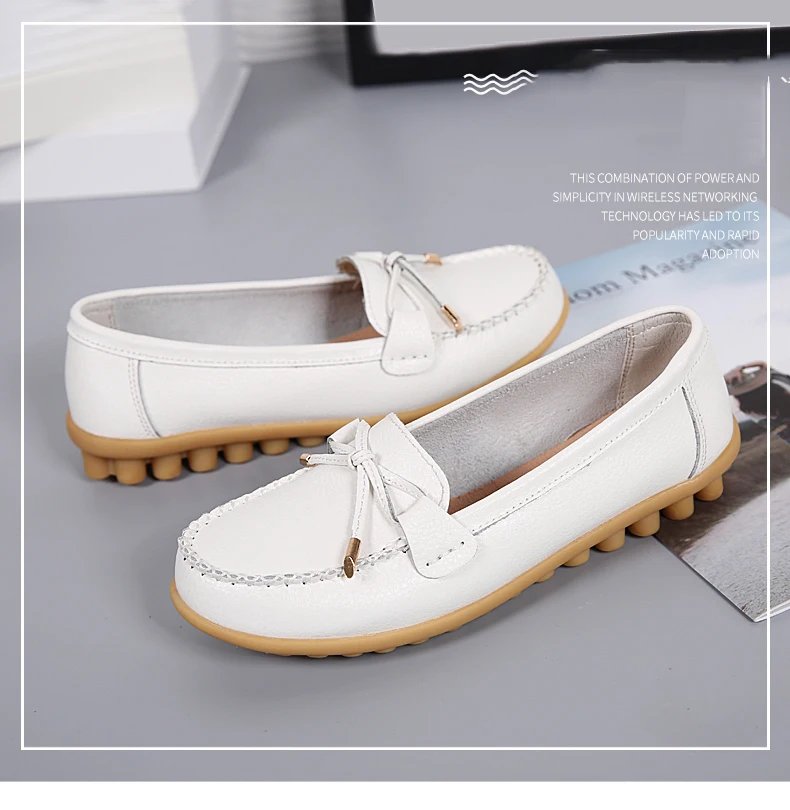 New Woman Flats Shoes Ballet Flat Sneakers Genuine Leather Spring Soft Moccasins Ladies Boat Ballerina Espadrilles Creepers