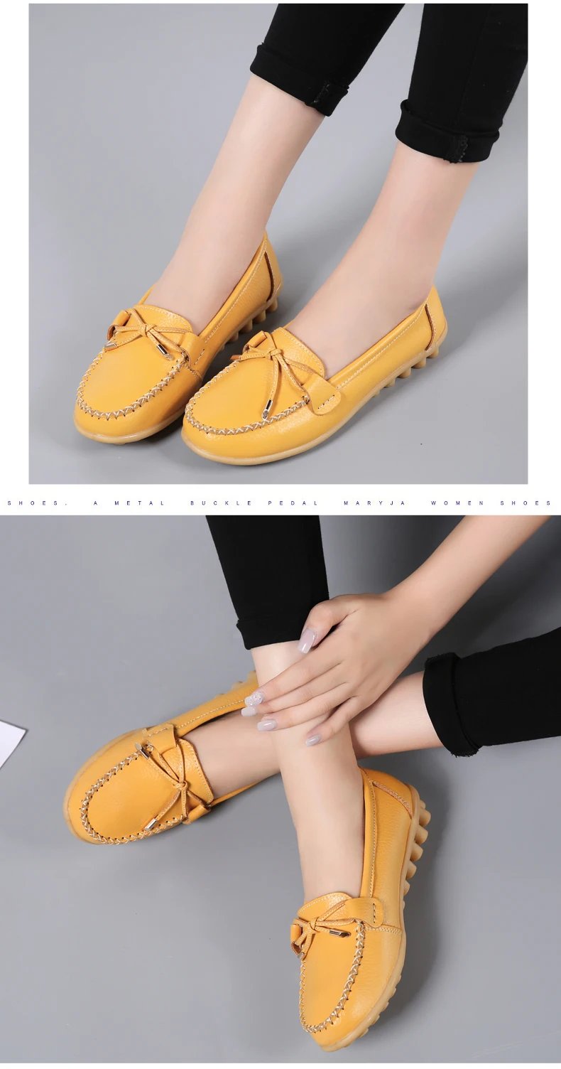 New Woman Flats Shoes Ballet Flat Sneakers Genuine Leather Spring Soft Moccasins Ladies Boat Ballerina Espadrilles Creepers