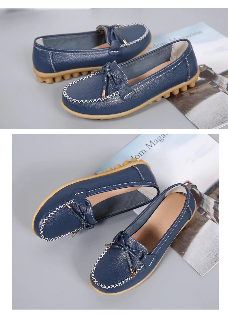 New Woman Flats Shoes Ballet Flat Sneakers Genuine Leather Spring Soft Moccasins Ladies Boat Ballerina Espadrilles Creepers