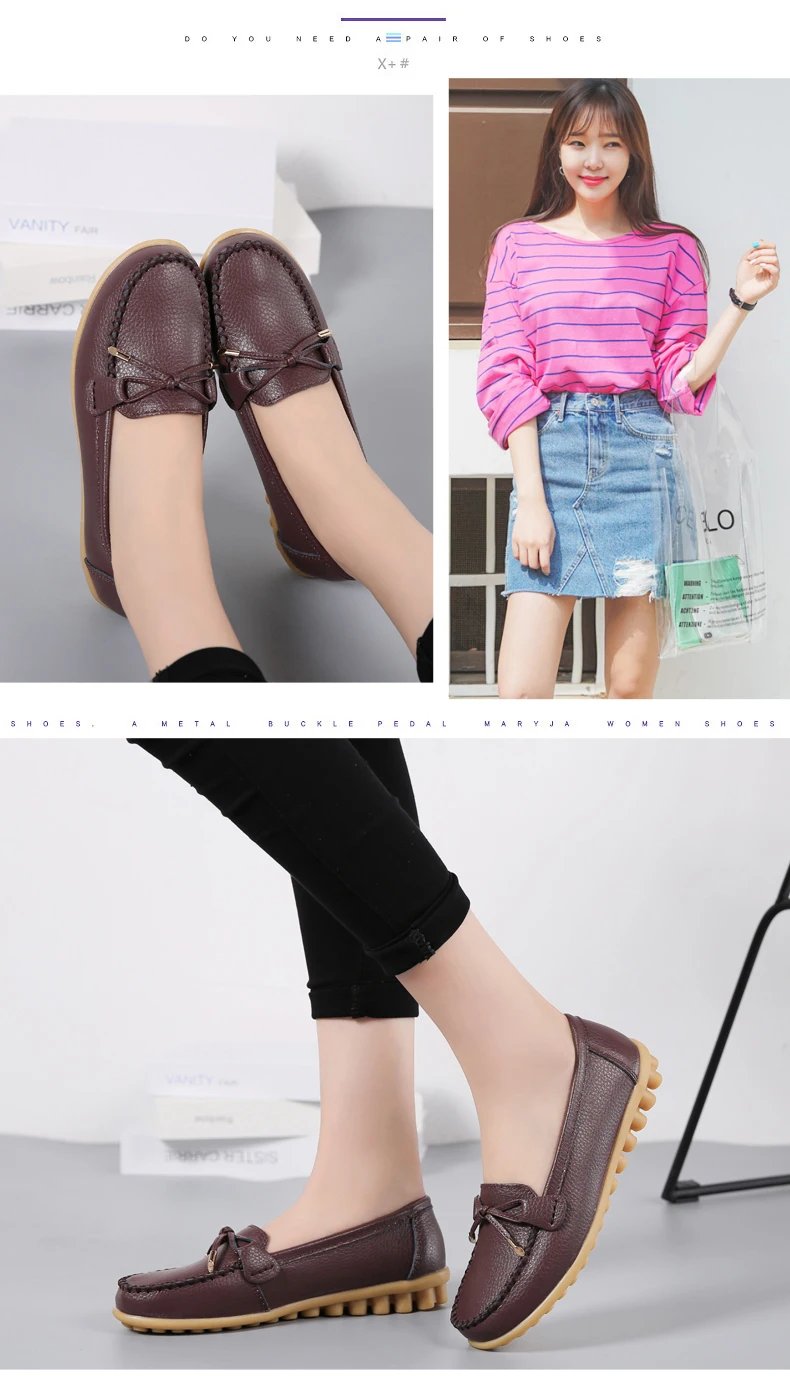 New Woman Flats Shoes Ballet Flat Sneakers Genuine Leather Spring Soft Moccasins Ladies Boat Ballerina Espadrilles Creepers