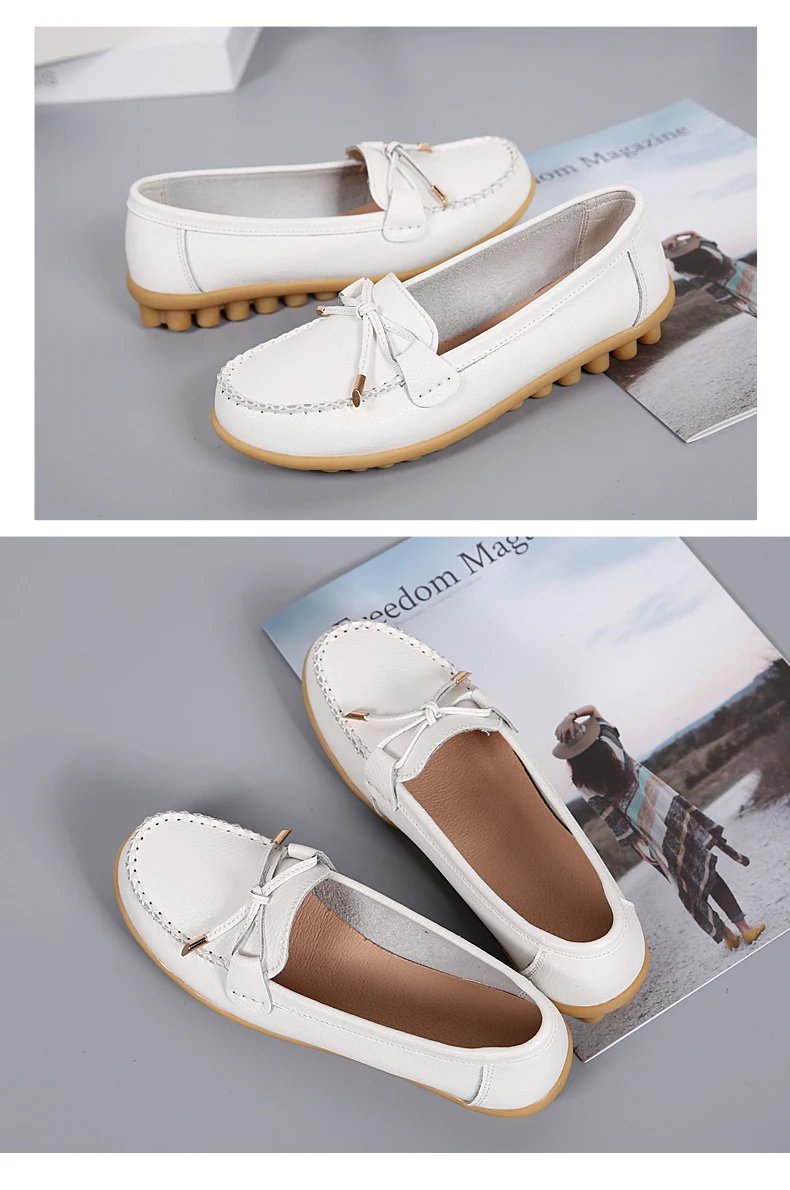 New Woman Flats Shoes Ballet Flat Sneakers Genuine Leather Spring Soft Moccasins Ladies Boat Ballerina Espadrilles Creepers