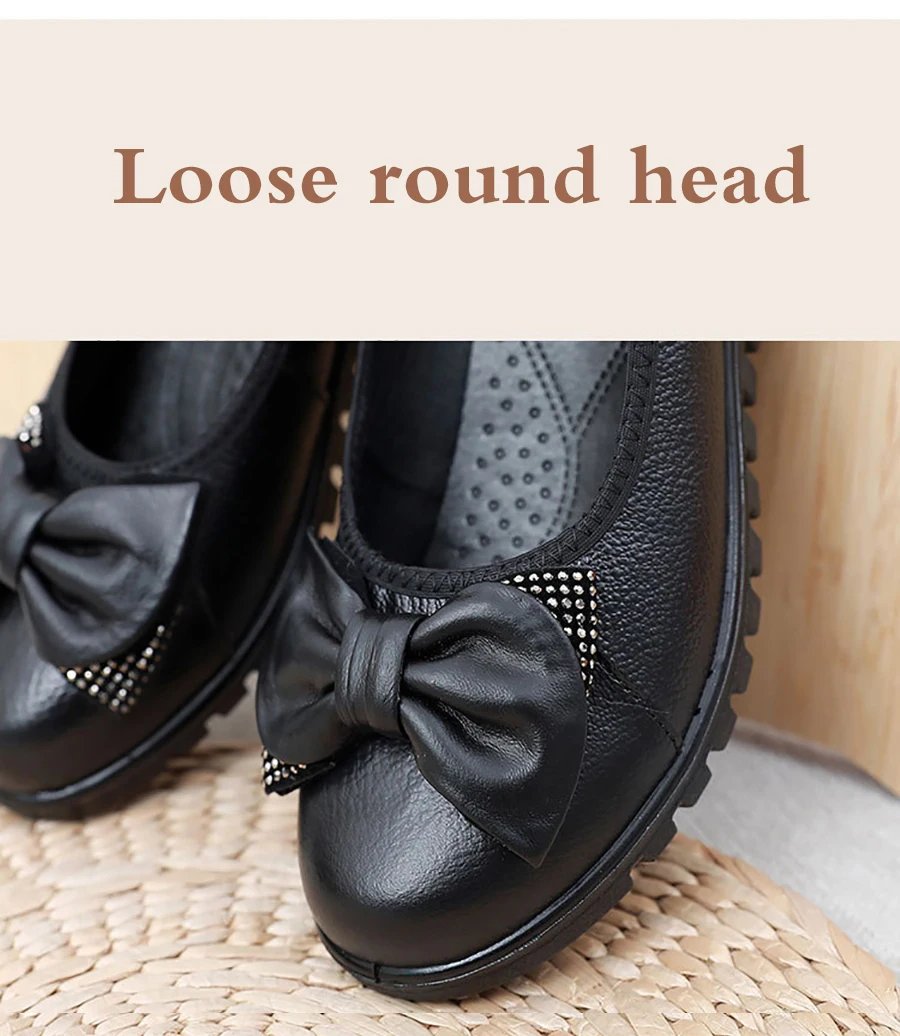 Woman's Flats Loafers Shoes Soft Genuine Leather Casual Shoes Big Size 35-42 Mocassin Boat Shoes for Women Hook Loop de mujer