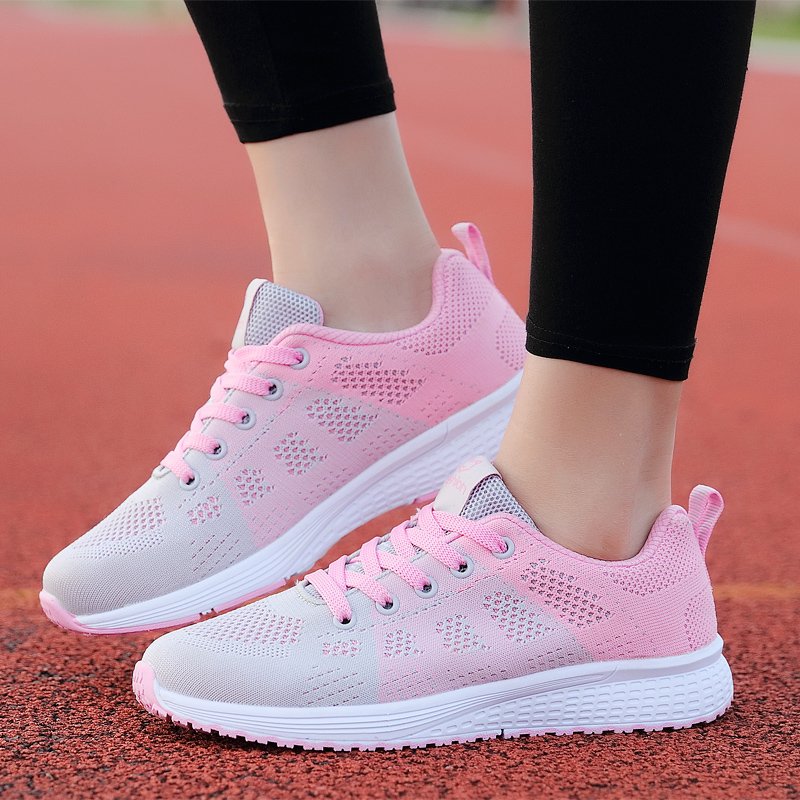 Breathable Women Running Shoes Lightweight Anti-slip Female Sports Shoes Outdoor Soft Women's Sneakers Lace Up Fashion Tennis