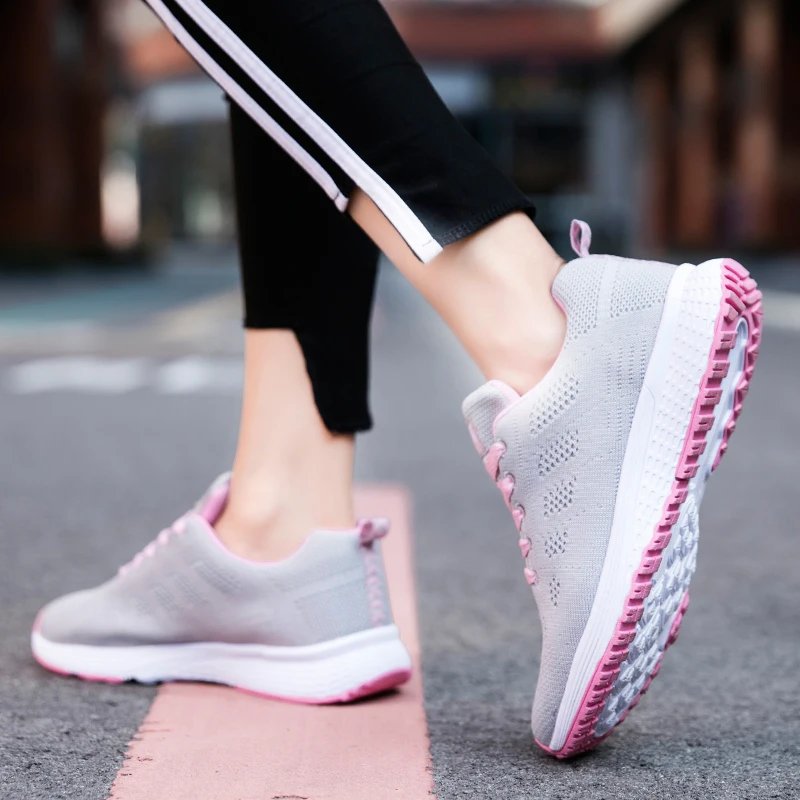 Women's Casual Flats Air Mesh Breathable Trainers Ladies Shoes Female Sneakers Women Basket Tenis Feminino