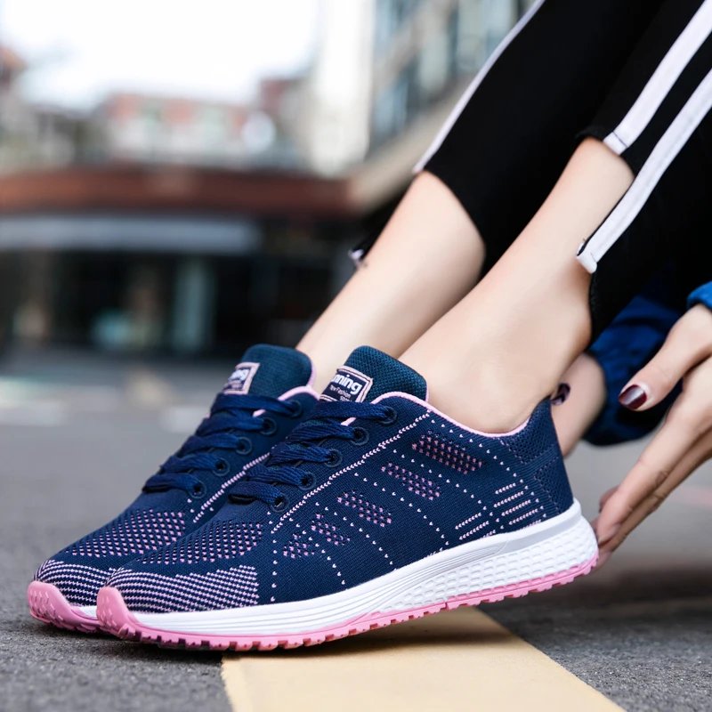 Women's Casual Flats Air Mesh Breathable Trainers Ladies Shoes Female Sneakers Women Basket Tenis Feminino