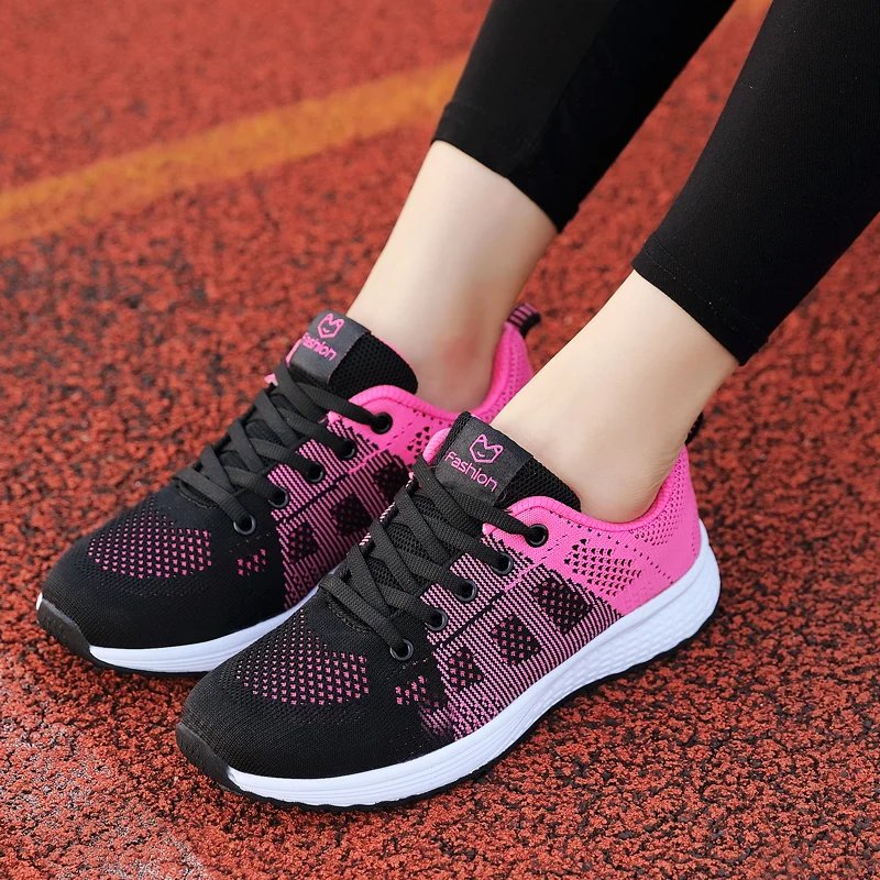 Women's Casual Flats Air Mesh Breathable Trainers Ladies Shoes Female Sneakers Women Basket Tenis Feminino