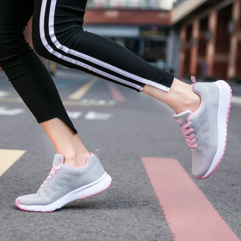 Women's Casual Flats Air Mesh Breathable Trainers Ladies Shoes Female Sneakers Women Basket Tenis Feminino
