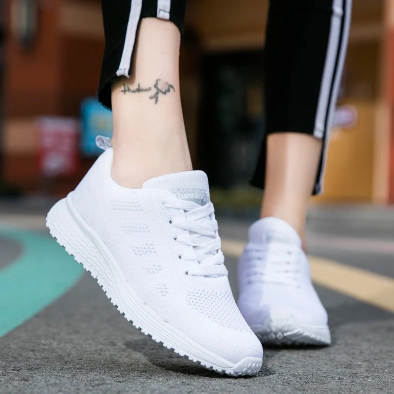 Women's Casual Flats Air Mesh Breathable Trainers Ladies Shoes Female Sneakers Women Basket Tenis Feminino