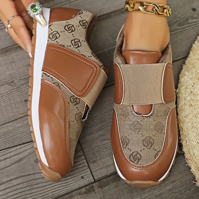 Retro Flower Embroider Platform Sneakers Woman Trend 2024 Autumn Brand Design Elastic Laces Sneaker Women Flat Heel Casual Shoes